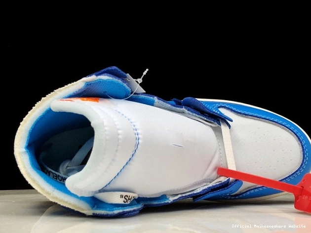Official Maikesneakers UNC Off-White Jordan Blue Powder AQ0818-148 Air 1 0724